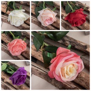 MW41105 Home Wedding Decoration Silk Flowers Real Touch Rose Artificial Royal Blue Decorative Flowers & Wreaths Natural Touch Box+carton