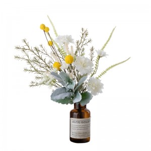 CF01249 Bagong Disenyo Wholesale Spring Summer Artipisyal na Flower Bouquet Dahlia Dandelion Silverleaf Bouquet para sa Dekorasyon