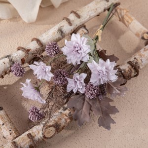CF01277 Buchet uscat de flori artificiale de toamnă Dalie violetă Păpădie Frunză de ghindă Rozmarin Sufragerie Living Decor bucătărie