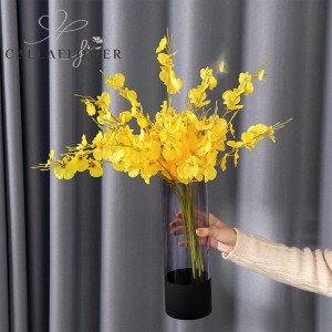 MW32101 Hot sale τεχνητό λουλούδι χορευτική ορχιδέα 50cm κίτρινη διακόσμηση τραπεζιού γάμου σπιτιού διακόσμηση λουλουδιών τοίχου