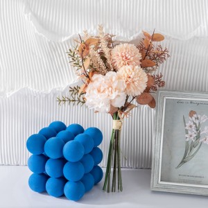 CF01220 Nuevo diseño ramo de flores artificiales tela champán diente de león peonía manojo para decoración del hogar decoración de la boda