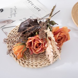 CF01233 Vysoce kvalitní konzervovaná umělá květina Suchá pálená růže Vintage Kytice pro domácí párty Svatební dekorace svatební kytice