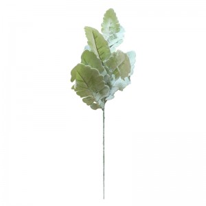 DY1-3646 Artificial Flocking realistic Green Leaf Plant Salvia/Senecio Cineraia/Dusty Miller Leaves For Decoration 1 buyer