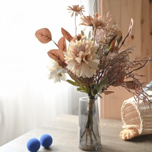 CF01005 Mākslīgais rudens pušķis Jauna dizaina Dekoratīvie ziedi un augi Zīda ziedi