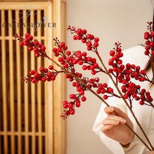 MW61211 μούρο τεχνητό λουλούδι Red Berry Δημοφιλή Χριστουγεννιάτικη διακόσμηση Εορταστικές διακοσμήσεις