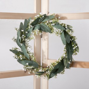 CF01130 Нов дизајн Вештачки лиснат венец од цвеќе од гипсофила за декорација на хотел за свадбен дом