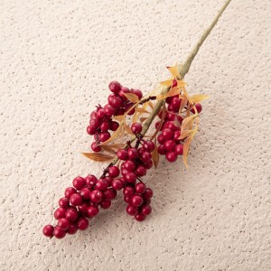 GF15966 Artificiale multifunzionale Berry Branch gambo di Natale rossu per a decorazione di a casa