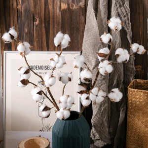 MW61103 Wholesale Indoor DIY Artifical Flowers Real Touch 77cm Silk Cotton e nang le Makala a 4 Moetsi oa Semela se Seng se Khabisitsoeng