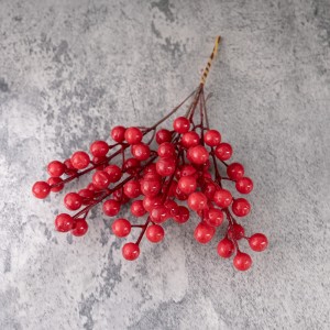 CF99301Red Berry raccoglie bacche di agrifoglio per decorazioni per l'albero di Natale, artigianato, festività natalizie, decorazioni per la casa invernali