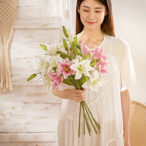 MW31587 कृत्रिम फूल लिली लोकप्रिय सजावटी फूल शादी की सजावट रेशम के फूल