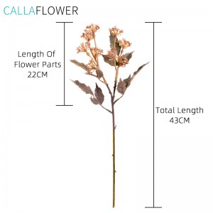 MW82108 ใหม่ประดิษฐ์ดอกไม้แห้งสาขาเดียวใบ 43 ซม.สาขาดอกไม้ตกแต่งบ้านตกแต่งตาราง