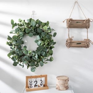 MW61666 Apple Leaf Eucalyptus Garland Artificial Flower Plant Green Wreath for Party Wedding Home Decoration