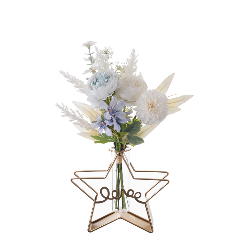 CF01305 Dandelion Ranunculus Bouquet Bridal Wedding Bouquet Artificial Silk Bride Bridesmaid Vintage Rustic Style Satin Wedding