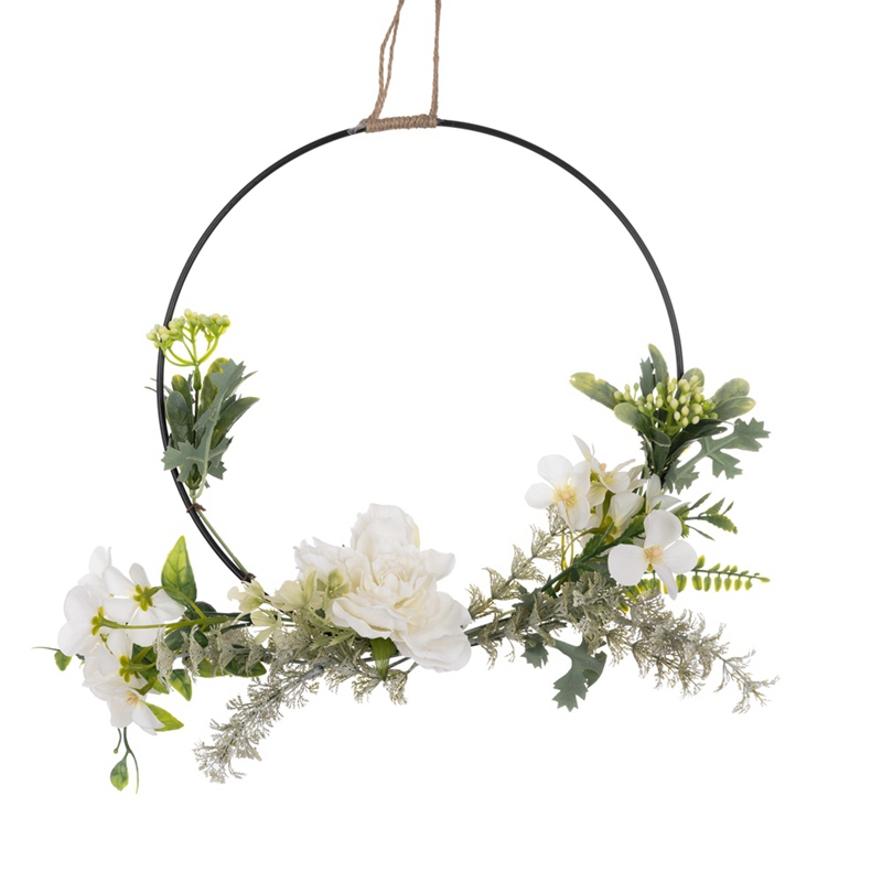 CF01039 Artificial White Camellia Wreath New Design Decorative Flowers and Plants