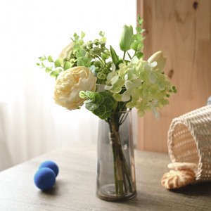 CF01071 دسته گل گل لاله مصنوعی لوتوس هیدرانسی طرح جدید دسته گل عروس