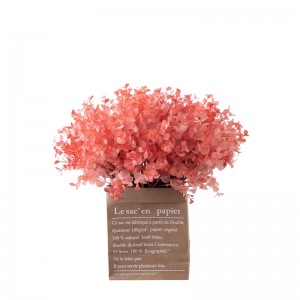 YC1059-6 Umělá květina Plast Růžový Červený Eukalyptus Malá kytice Aranžmá Svatební párty Velikonoce Jaro Výzdoba domácí kanceláře