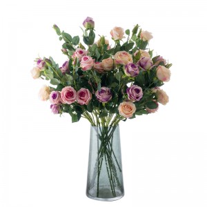 MW15189 Centros de mesa de boda Tallos de rosas de seda Flor artificial de planta de rosas por xunto