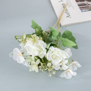 MW95002 Artificial Rose Bunch 7 Colors Available Total Length 29.5cm for Home Party Wedding Decoration