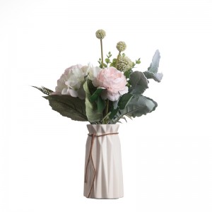CF01073 Mākslīgās rožu hortenzijas pušķis Jauna dizaina Valentīndienas dāvana Dārza kāzu noformējums