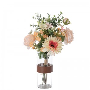 CF01183 Artificial Champagne Rose Chrysanthemum Bouquet New Design Maluwa ndi Zomera