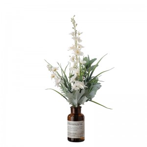 CF01230 New Arrival Modern Artificial Silk Flower White Green Delphinium Sage Bouquet for Home Wedding Party Event Decoration