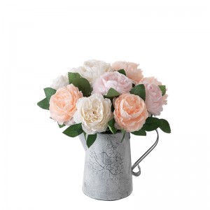 MW51005 Decoración de mesa para boda flores artificiales de una sola cabeza con tallo largo en aerosol de rosas