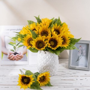 MW22100 Faux Sunflower with Stems Kulîlkên Hevrîşimî yên Artificial for Baby Shower Home Wedding Farmhouse Qehweya Navendên Dekorên Maseyê