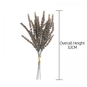 MW85010 Paquete de hierba de trigo artificial de plástico de imitación de 32 cm de altura con planta de simulación de 6 ramas para decoración del hogar de otoño