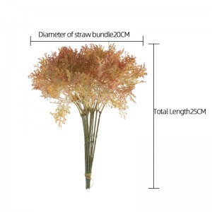 YC1100 Kunststoff 2-zackiger Nebelgrasstrauß Künstliche Pflanze Raureifstrauß für Zuhause Hintergrund Outdoor-Event Blumenarrangement Dekor