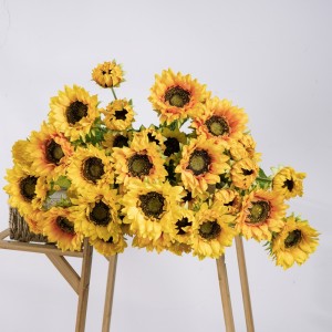 MW68111 Umjetni ukras od suncokreta, umjetni aranžman, umjetno cvijeće u košari Za vanjsku dekoraciju kućnog ureda