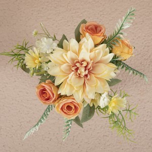 MW66793 Cheap Low MOQ Silk Artificial Flower Dahlia Bouquet for Home Party Wedding Centerpieces Tafeldekoraasjes