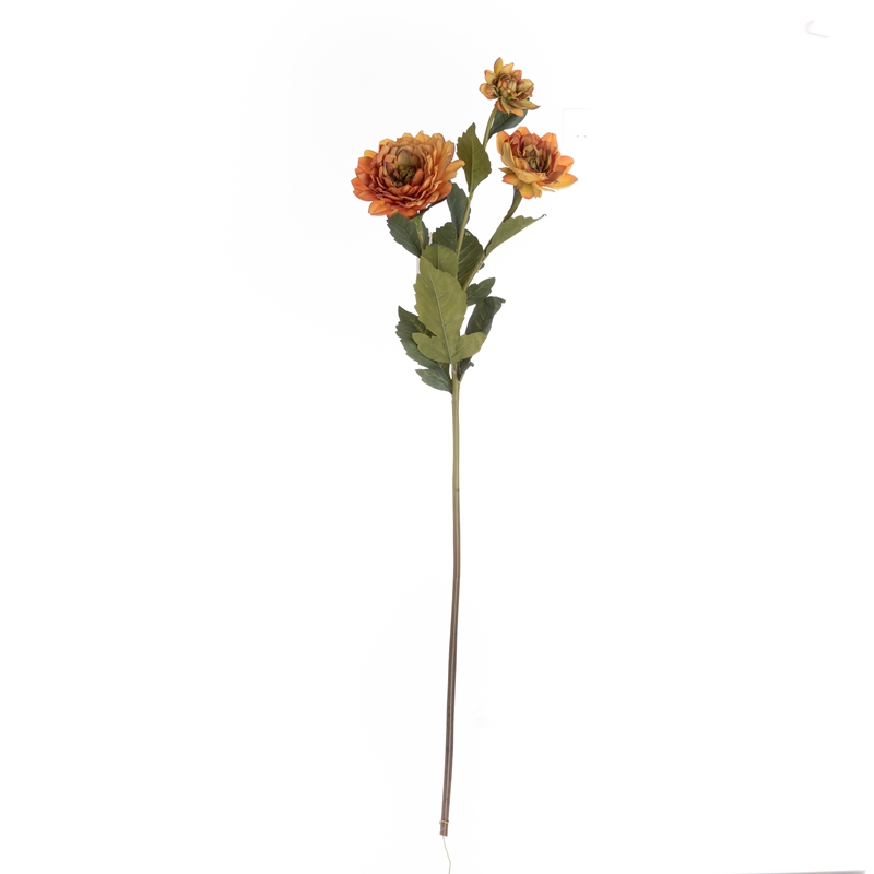 MW52703 Umjetna dalija s jednom granom, tkanina s tri cvjetne glave, vruće prodavani svečani ukrasi od umjetnog cvijeta