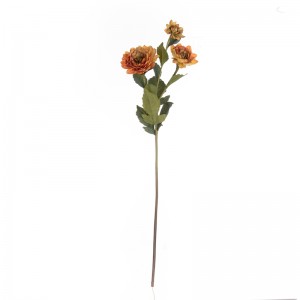 MW52703 Dahlia Artificial, rama única, tela de tres cabezas de flores, flor artificial, venta caliente, decoración festiva