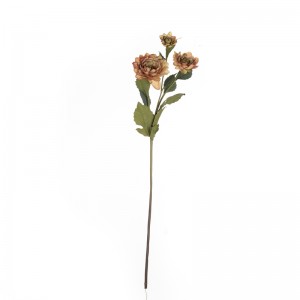 MW52703 mākslīgā dālija ar vienu zaru trīs ziedu galvu audums mākslīgo ziedu karsti pārdod svētku rotājumus