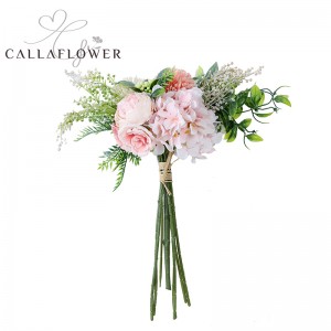 MW66781 Cinta de navidad de látex de seda, ramo de flores artificiales de peonía para decoración de bodas