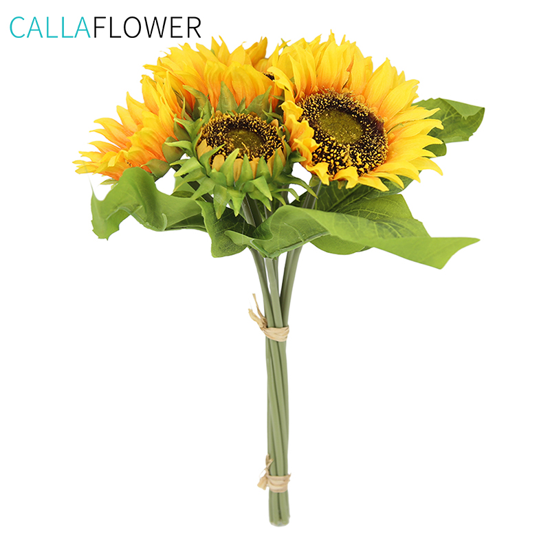 MW22101 Cheap Wholesale Big Head Yellow/Orange Giant Artificial Artificial Sunflowers Bouquet/Bundle