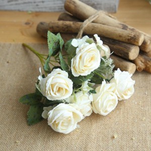 MW55504 Топла распродажба Букет цвеќе од роза од вештачко цвеќе за декорација на свадбен дом