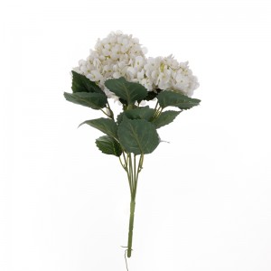 Bouquet d'hortensias artificiels en tissu à cinq têtes, décoration pour la maison, fête de mariage, offre spéciale, MW52713