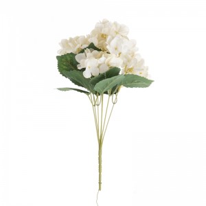 MW52705 Populêre keunstmjittige blommen stof 7 Forked Hydrangea bondel foar tún Wedding Decoration