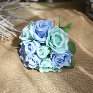GF12504 fábrica de flores artificiales ramo de rosas decoración de boda flor novia hecha en China