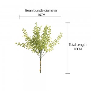 DY1-6235 Nieuw Ontwerp Kunstbloem Plant Plastic Groene Bonen Takjes Succulent Kleine Bos Voor Huisdecoratie