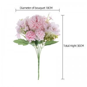 MW66668 Cheap Artificial Flower Dandelion Bulb MINI Bouquet Hydrangea Small Handle for DIY Event Centerpieces