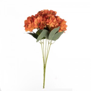 MW52715 उच्च गुणवत्ता कृत्रिम कपड़ा पांच फूल सिर हाइड्रेंजिया गुच्छा शादी की सजावट के लिए 18 रंग उपलब्ध हैं