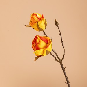 MW82101 Новая высококачественная искусственная шелковая роза с одной веткой и двумя головками цветов, свадебное украшение для сухого сжигания, украшение для дома