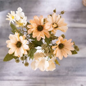 MW55508 ທຽມ Daisy ດອກ Cosmos Wedding Bouquet ເຮືອນພັກການສວນສວນສໍາລັບການຕົກແຕ່ງຕາຕະລາງ Centerpieces