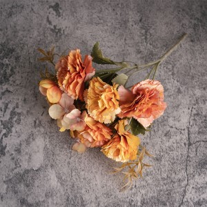 MW66010 Ramo de claveles de flores artificiales de seda para fotografía, decoración suave para cocina, fiesta de boda, Festival y otoño