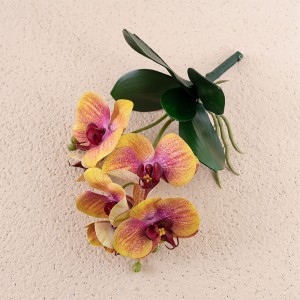 CL09004 פרח מלאכותי מגע אמיתי מיני פרפר סחלב Phalaenopsis עלי מלאכותי עלה לחתונה עיצוב בית פרחים גן