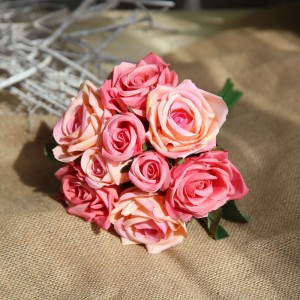 GF12504 artipisyal nga bulak pabrika rosas bouquet kasal dekorasyon bulak pangasaw-onon nga gihimo sa China