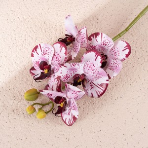 CL09002 Orchide Yubukorikori Igizwe nukuri Gukoraho Faux Phalaenopsis Indabyo Murugo Ubukwe Bwubukwe 26.8 inch Uburebure 5 Uburabyo bunini