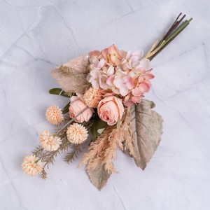 CF01204 Bouquet de hortensias de dente de león artificial de novo deseño para a decoración de vodas no xardín